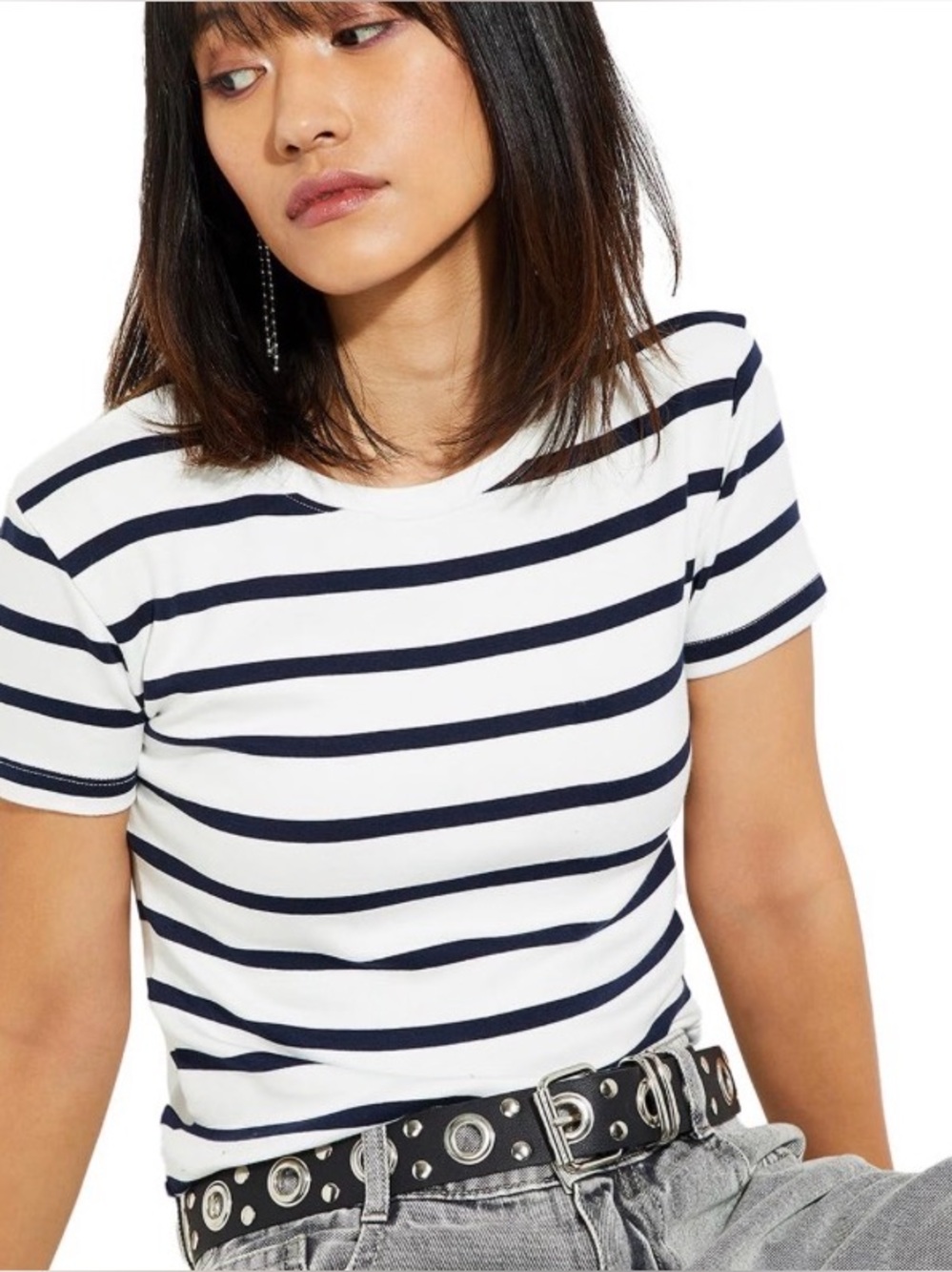 NWT⭐️Striped Bella fine knit tee